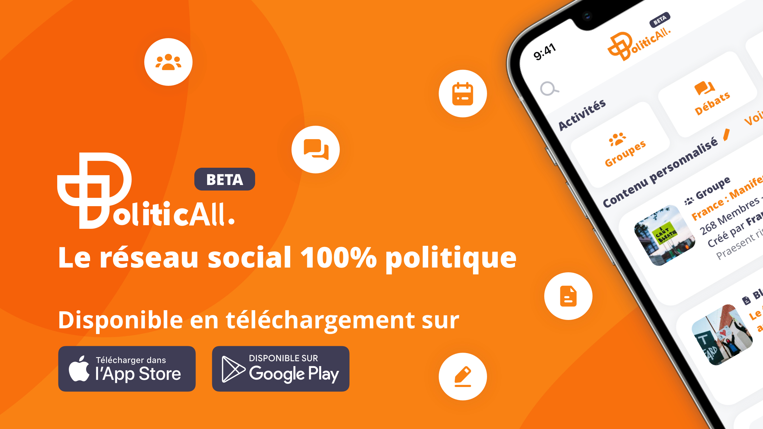 Application politicall reseau social politique telechargement